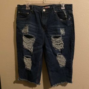 Distressed Bermuda Shorts
